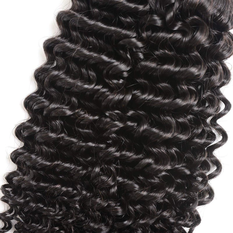 Luxnovolex Curly Bundles Human Hair Brazilian Kinky Curly Virgin Hair 18 inch 3 Bundles 9A Grade Unprocessed Remy Virgin Curly Human Hair Weave Extensions with Natural Black Color - Image 4